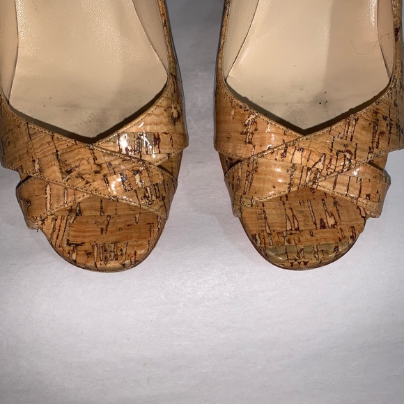 CHRISTIAN LOUBOUTIN size 38.5 cork print WEDGES - Picture 13 of 15